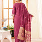 Silk Blend Solid Straight Kurta with Pant & Dupatta