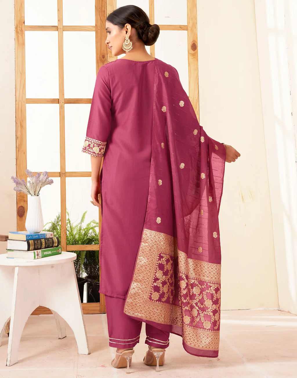 Chinnon Plain Straight 3 Piece Kurta Set