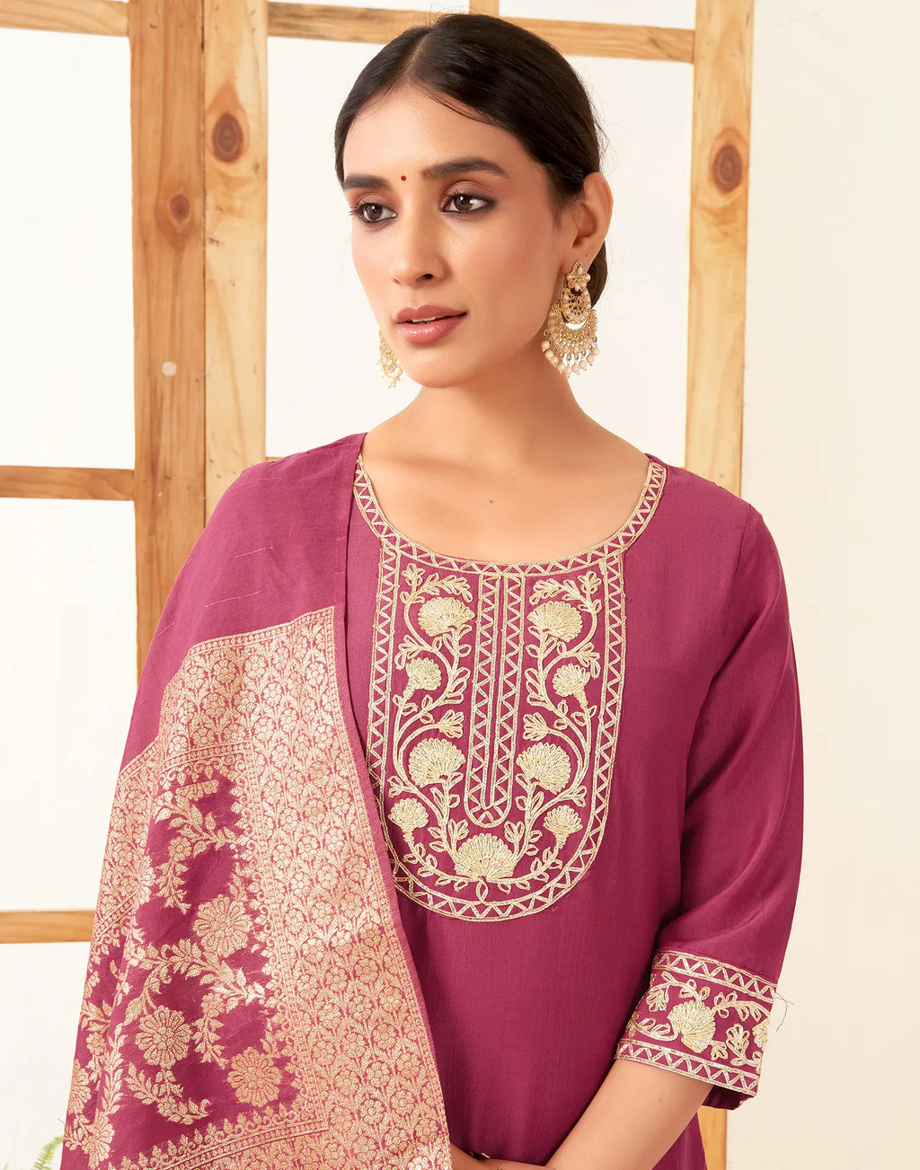 Chinnon Plain Straight 3 Piece Kurta Set