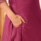 Silk Blend Solid Straight Kurta with Pant & Dupatta
