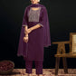 Cotton Blend Embroidery and Sequins Work Straight Kurta with Pant & Dupatta