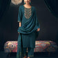 Silk Blend Embroidered Straight Kurta with Pant & Dupatta