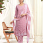Silk Embroidery Work, Lace Straight Kurta with Pant & Dupatta