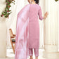 Silk Embroidery Work, Lace Straight Kurta with Pant & Dupatta