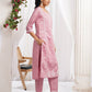Silk Embroidery Work, Lace Straight Kurta with Pant & Dupatta