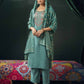 Silk Blend Embroidered Straight Kurta with Pant & Dupatta