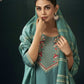 Silk Blend Embroidered Straight Kurta with Pant & Dupatta