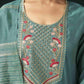 Silk Blend Embroidered Straight Kurta with Pant & Dupatta