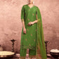 Silk Blend Embroidery and Lace Straight Kurta with Pant & Dupatta