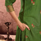 Silk Blend Embroidery and Lace Straight Kurta with Pant & Dupatta