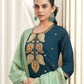 Silk Blend Embroidered Straight Kurta with Pant & Dupatta