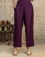 Silk Blend Embroidered Straight 3 Piece Kurta Set