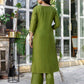 Silk Embroidery, Embroidery Lace Straight Kurta with Pant & Dupatta