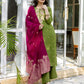 Silk Embroidery, Embroidery Lace Straight Kurta with Pant & Dupatta