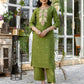 Silk Embroidery, Embroidery Lace Straight Kurta with Pant & Dupatta