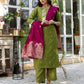 Silk Embroidery, Embroidery Lace Straight Kurta with Pant & Dupatta