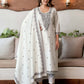 Cotton Solid and Jacquard A-Line Kurta with Pant & Dupatta