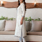 Cotton Solid and Jacquard A-Line Kurta with Pant & Dupatta