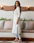 Pure Cotton Woven Embroidered Straight 3 Piece Kurta Set
