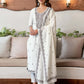 Cotton Solid and Jacquard A-Line Kurta with Pant & Dupatta