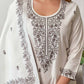 Cotton Solid and Jacquard A-Line Kurta with Pant & Dupatta
