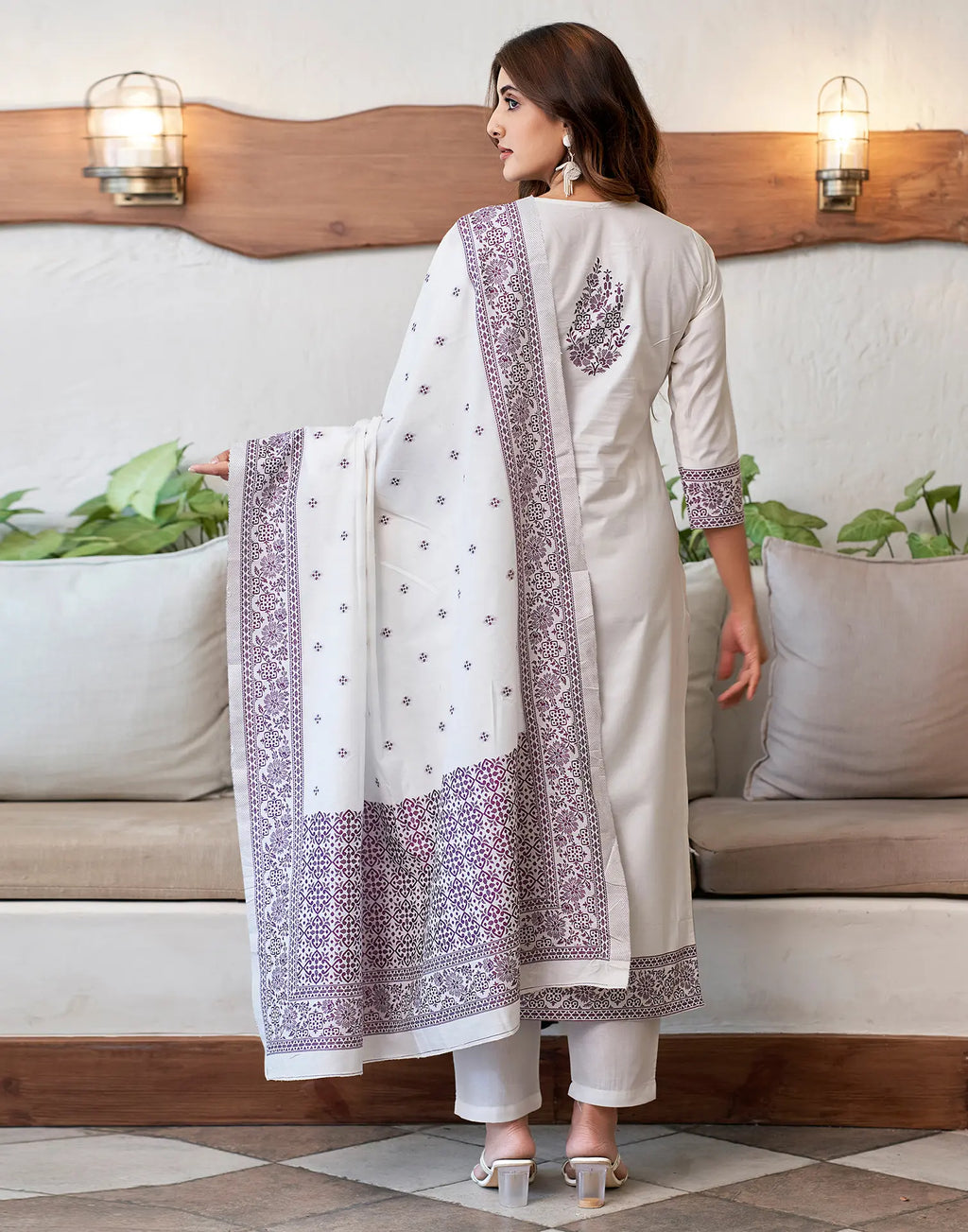 Pure Cotton Woven Embroidered Straight 3 Piece Kurta Set