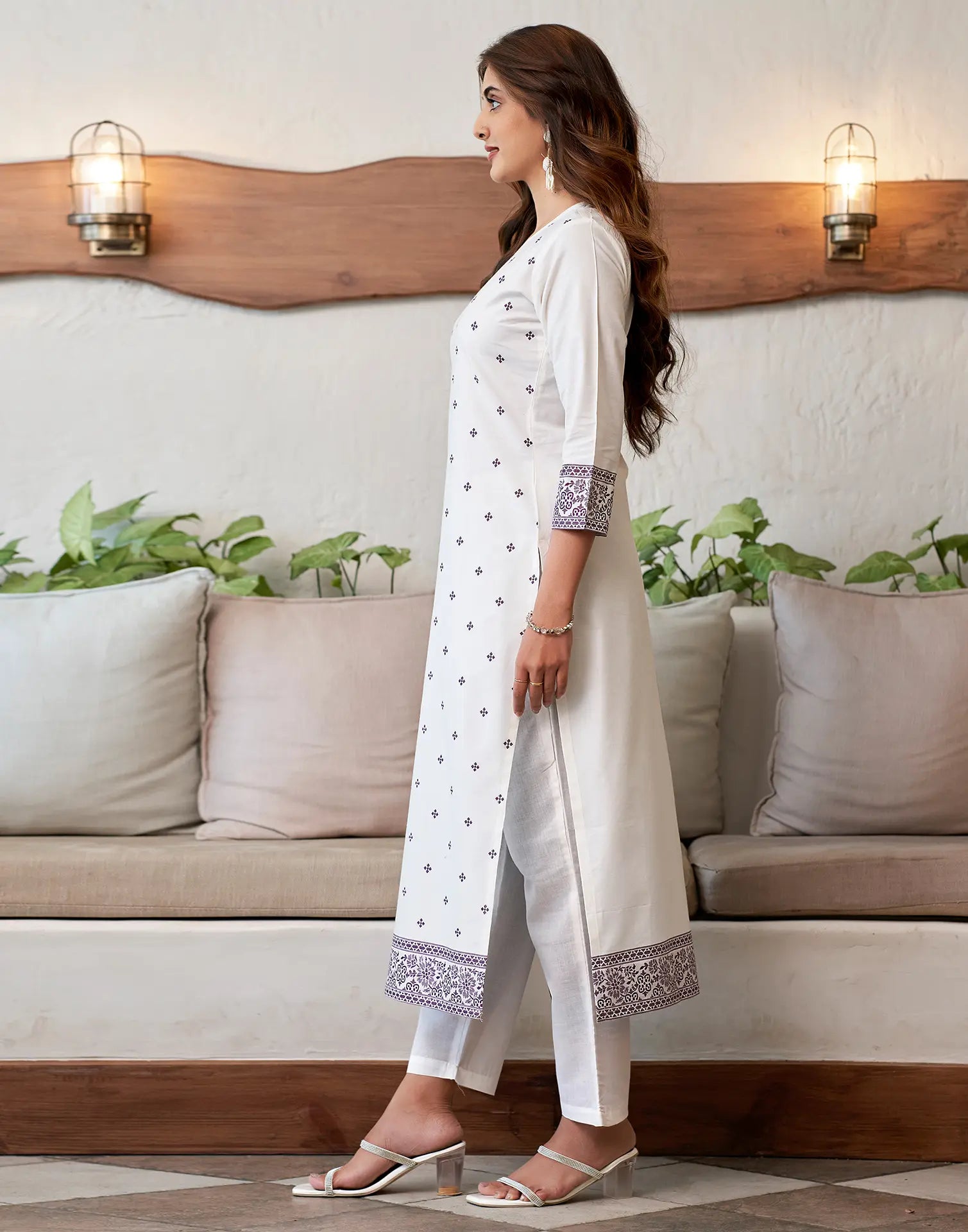 Pure Cotton Woven Embroidered Straight 3 Piece Kurta Set
