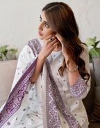 Pure Cotton Woven Embroidered Straight 3 Piece Kurta Set