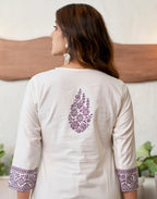 Pure Cotton Woven Embroidered Straight 3 Piece Kurta Set