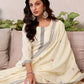 Cotton Solid and Jacquard A-Line Kurta with Pant & Dupatta