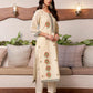 Cotton Solid and Jacquard A-Line Kurta with Pant & Dupatta
