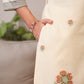 Cotton Solid and Jacquard A-Line Kurta with Pant & Dupatta