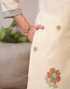 Pure Cotton Woven Embroidered Straight 3 Piece Kurta Set