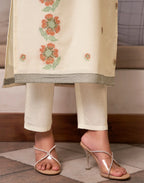 Pure Cotton Woven Embroidered Straight 3 Piece Kurta Set