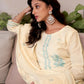 Cotton Solid and Jacquard A-Line Kurta with Pant & Dupatta