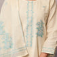 Cotton Solid and Jacquard A-Line Kurta with Pant & Dupatta