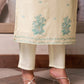 Cotton Solid and Jacquard A-Line Kurta with Pant & Dupatta