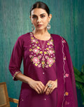 Silk Embroidered Straight 3 Piece Kurta Set