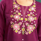 Silk Blend Embroidered Straight Kurta with Pant & Dupatta