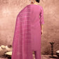 Silk Blend Embroidered Straight Kurta with Pant & Dupatta