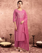Silk Blend Embroidered Straight 3 Piece Kurta Set