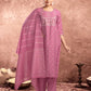 Silk Blend Embroidered Straight Kurta with Pant & Dupatta