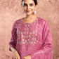 Silk Blend Embroidered Straight Kurta with Pant & Dupatta