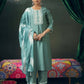 Rayon Blend Embroidered Straight Kurta with Pant & Dupatta