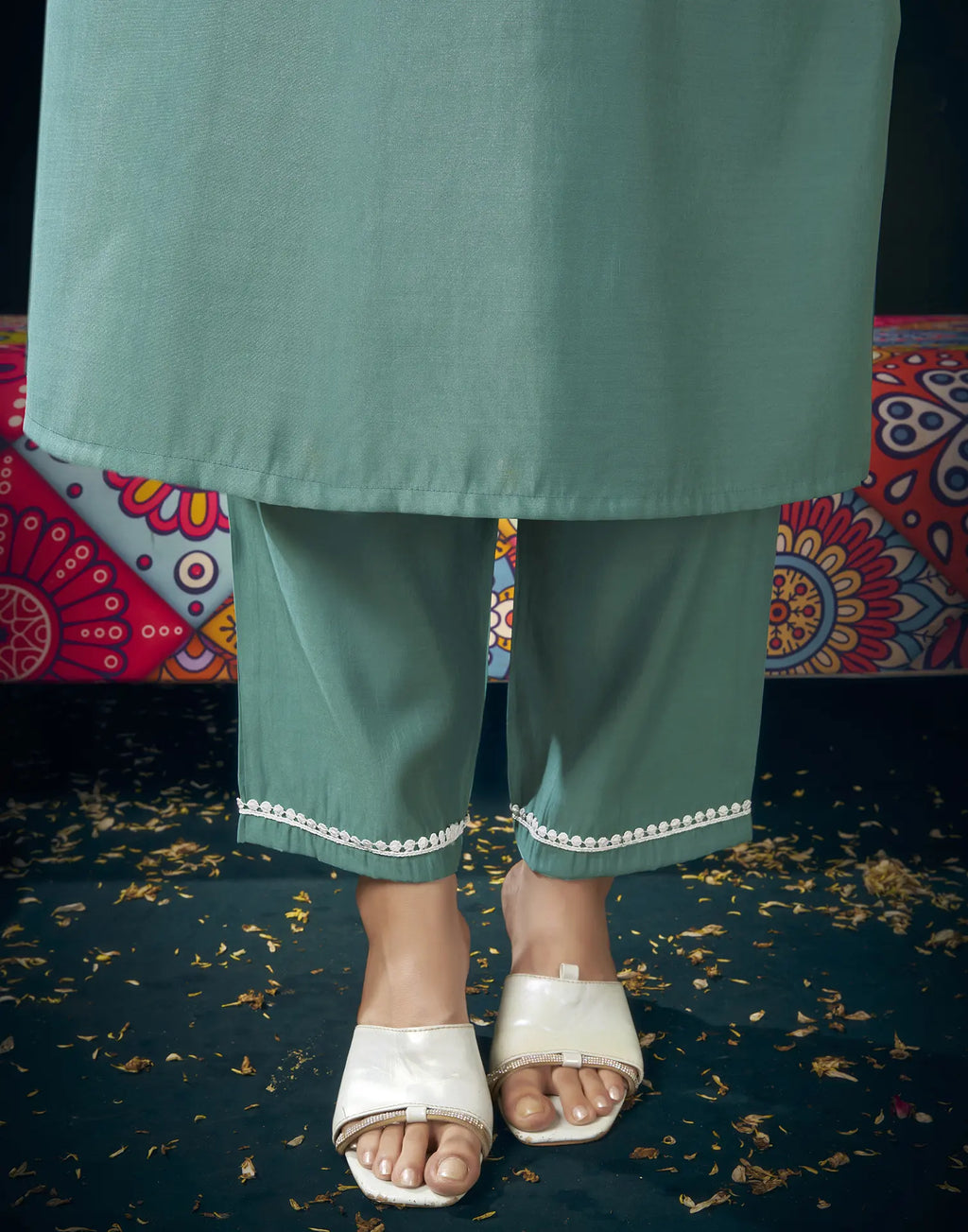 Viscose Embroidered Straight 3 Piece Kurta Set
