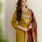 Affordable Yellow Silk Embroidered Straight Kurta Set under 999