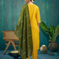 Cotton Blend Embroidery and Lace Straight Kurta with Pant & Dupatta