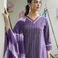 Cotton Sequins Work and Woven A-Line Kurta with Pant & Dupatta