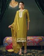 Viscose Gota Lace Straight 3 Piece Kurta Set
