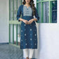 Cotton Embroidered Straight Kurti